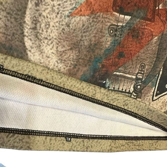 Printed Electric Guitar AOP design Long sleeve tech fabric T-shirt  size XL - Picture 4 of 9